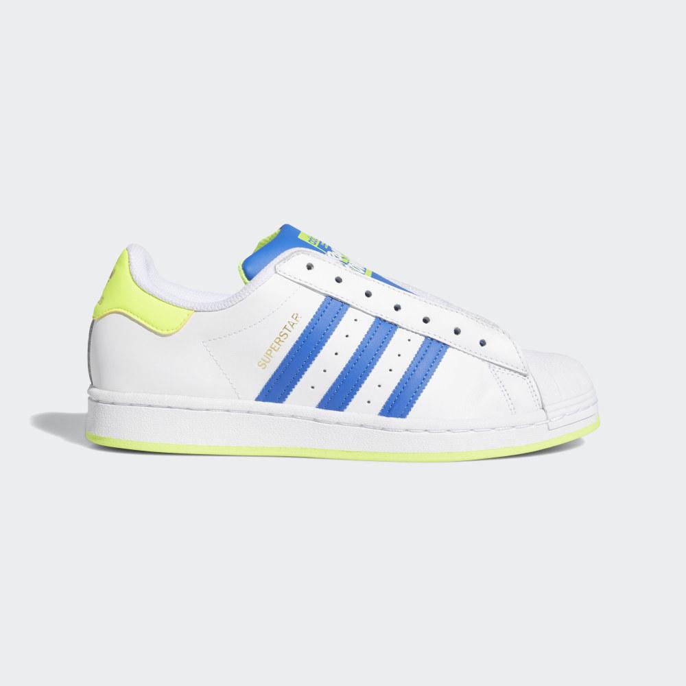 Originals Adidas Superstar Laceless Dama Romania - Albi/Albastri/Galbeni FV3020